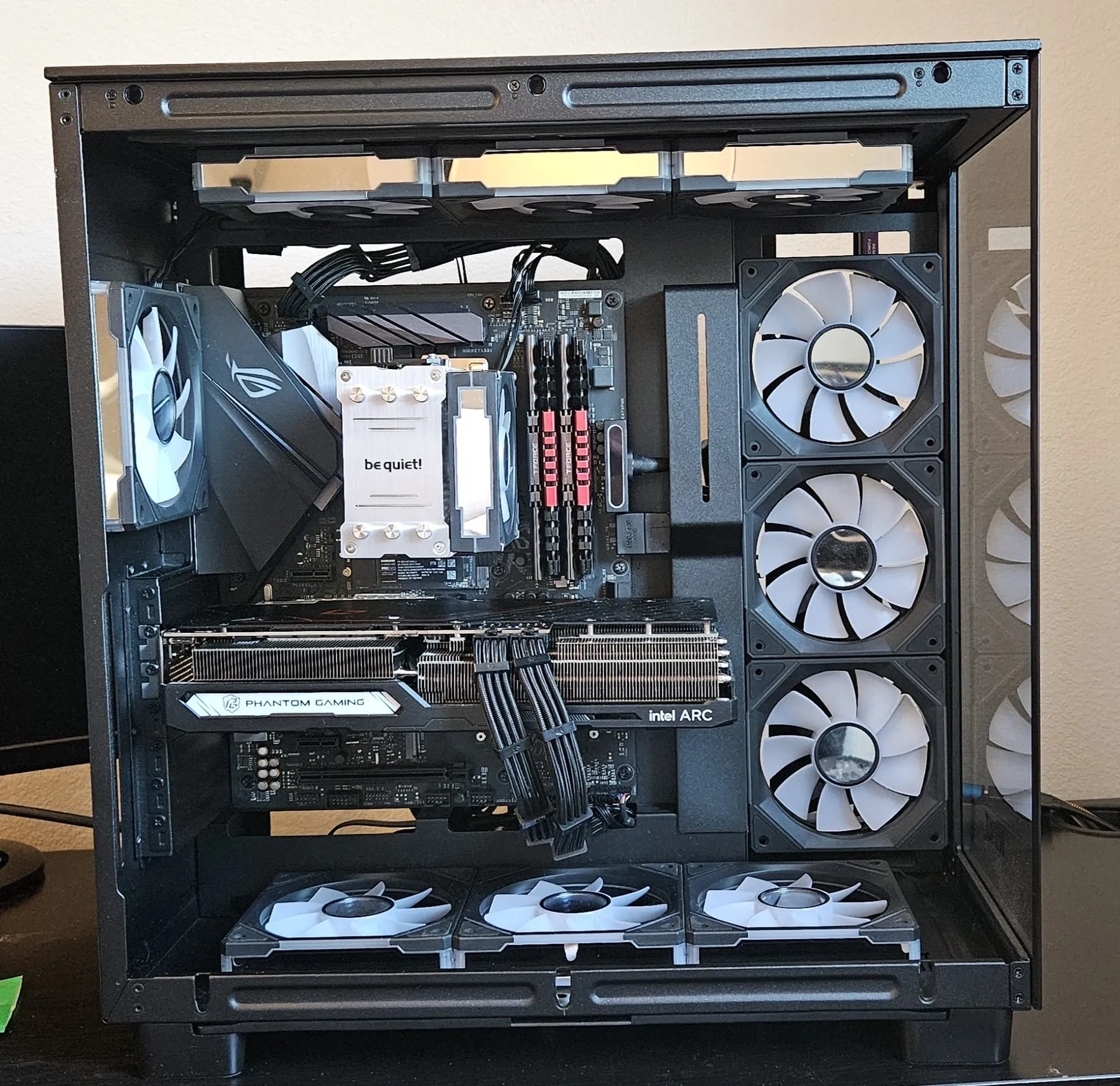 The H9 interior with white fans and tidy cables